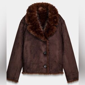 Zara reversible double faced fur jacket